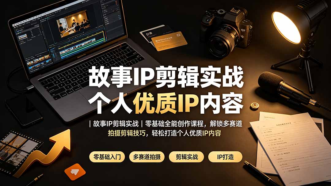 故事IP剪辑实战|零基础全能创作课程,解锁多赛道拍摄剪辑技巧,轻松打造个人优质IP内容-优优云网创