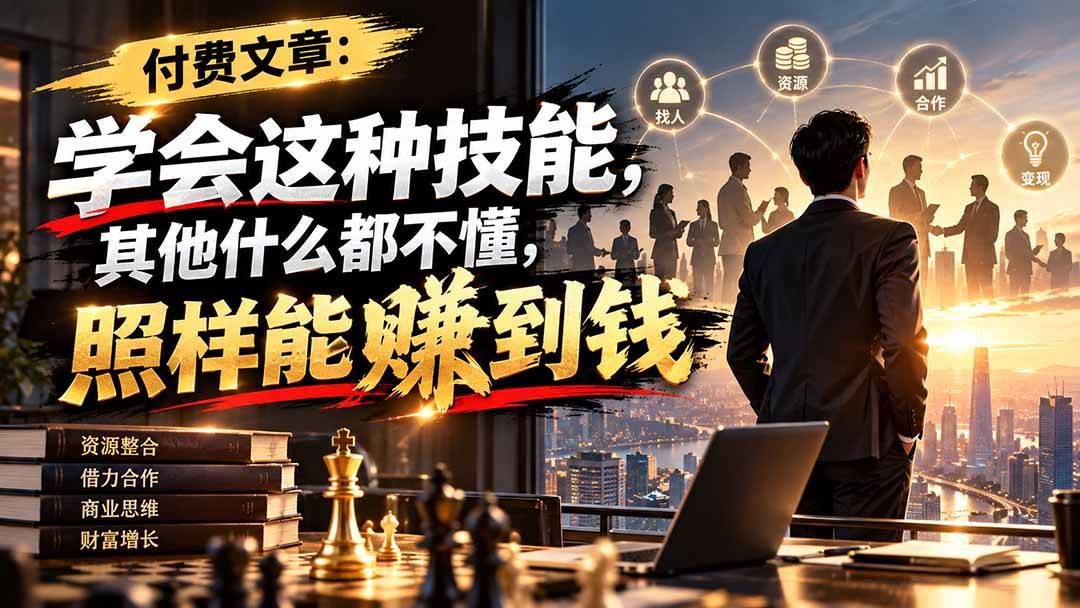 (20920期)付费文章:学会这种技能,其他什么都不懂,照样能賺到钱-优优云网创-中创网