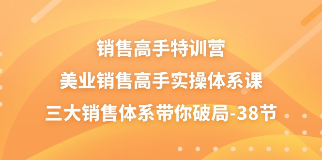 销售高手特训营,美业销售高手实操体系课,三大销售体系带你破局(38节)-优优云网创