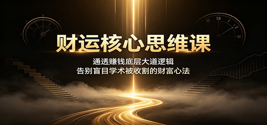 财运核心思维课:通透赚钱底层大道逻辑,告别盲目学术被收割的财富心法-优优云网创