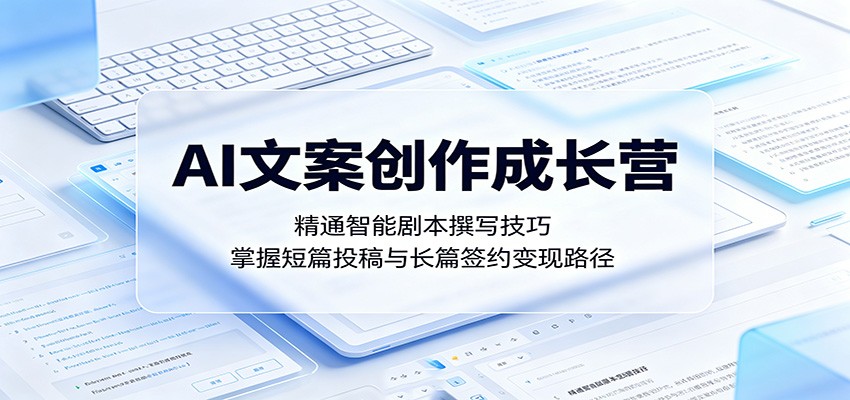 AI文案创作成长营:精通智能剧本撰写技巧,掌握短篇投稿与长篇签约变现路径-优优云网创