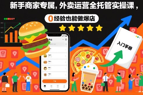 新手商家专属,外卖运营全托管实操课,0经验也能做爆店-优优云网创