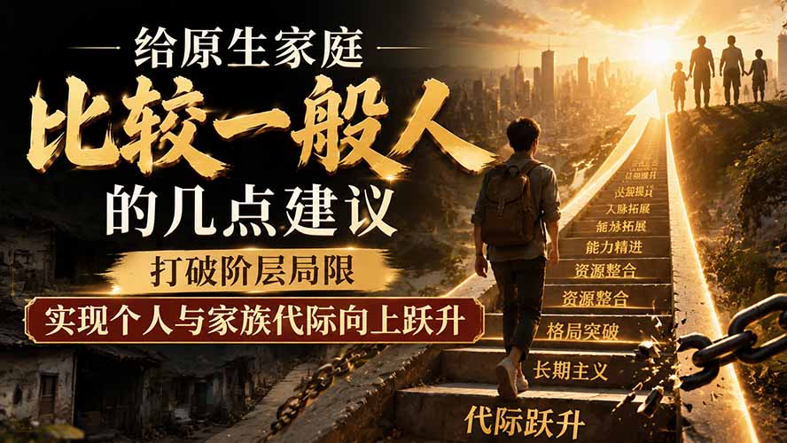 付费文章:给原生家庭比较一般人的几点建议,打破阶层局限,实现个人与家族代际向上跃升-优优云网创