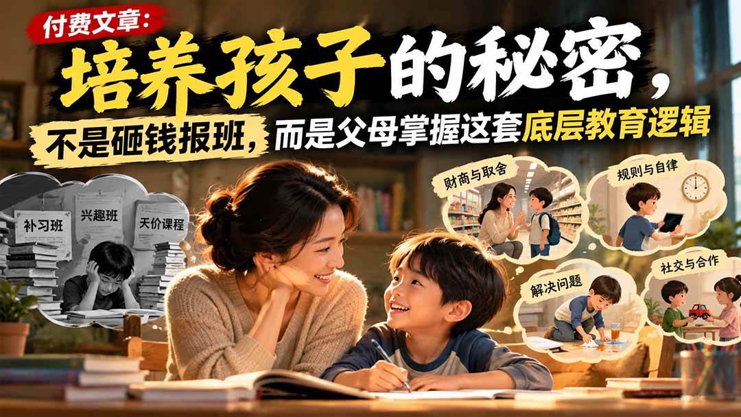 (21179期)付费文章:培养孩子的秘密,不是砸钱报班,而是父母掌握这套底层教育逻辑 (21179期)付费文章:培养孩子的秘密,不是砸钱报班,而是父母掌握这套底层教育逻辑