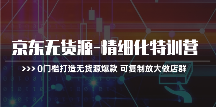 (11303期)京东无货源-精细化特训营,0门槛打造无货源爆款 可复制放大做店群-优优云网创