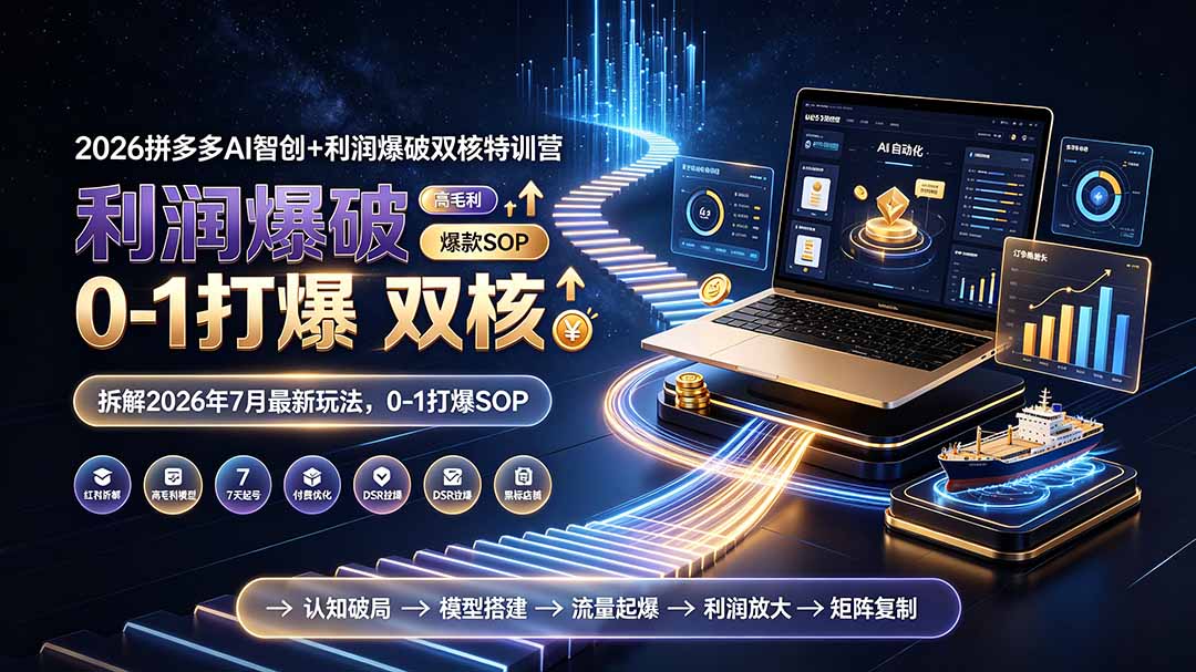 2026拼多多AI智创+利润爆破双核特训营-拆解2026年7月最新玩法，0-1打爆SOP-优优云网创