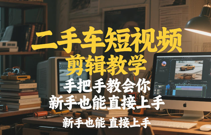 二手车短视频剪辑教学,手把手教会你,新手也能直接上手-优优云网创