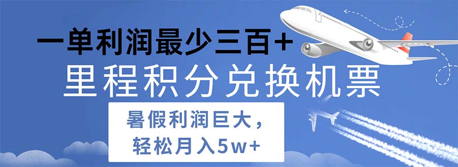 (11385期)2024暑假利润空间巨大的里程积分兑换机票项目,每一单利润最少500-优优云网创