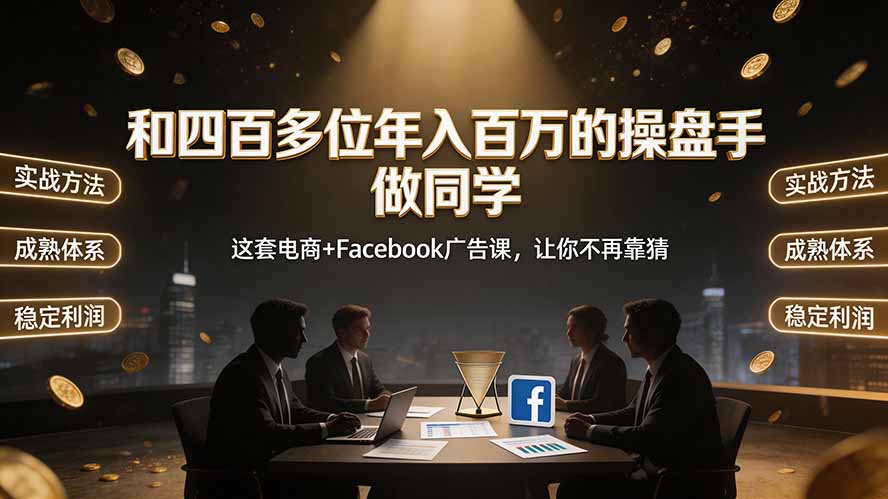 和四百多位年入百万的操盘手做同学——这套电商+Facebook广告课,让你不再靠猜【原创双语字幕】-优优云网创