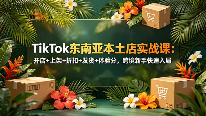 TikTok东南亚本土店实战课:开店+上架+折扣+发货+体验分,跨境新手快速入局-优优云网创