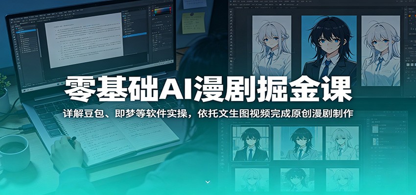 零基础AI漫剧掘金课:详解豆包、即梦等软件实操,依托文生图视频完成原创漫剧制作-优优云网创