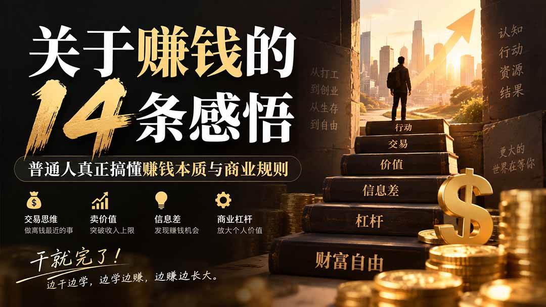 （20384期）付费文章：关于賺钱的14条感悟关于赚钱的14条感悟：普通人真正搞懂赚钱本质与商业规则-优优云网创-中创网
