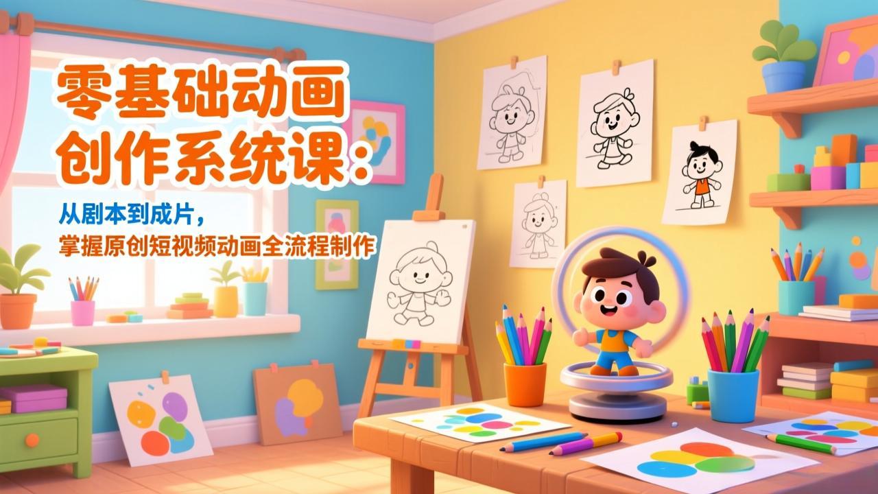 零基础动画创作系统课:从剧本到成片,掌握原创短视频动画全流程制作-优优云网创