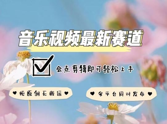 音乐视频赛道最新玩法,纯原创不违规,可所有平台同时发布,会点剪辑即可轻松拿捏【揭秘】-优优云网创