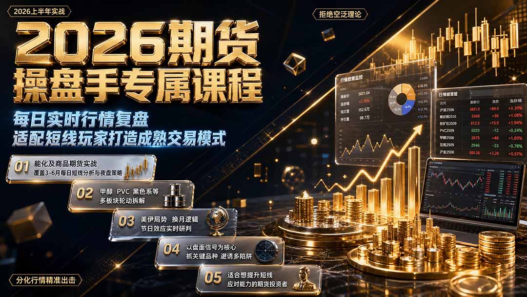 2026期货操盘手专属课程-更新8月,每日实时行情复盘,适配短线玩家打造成熟交易模式-优优云网创