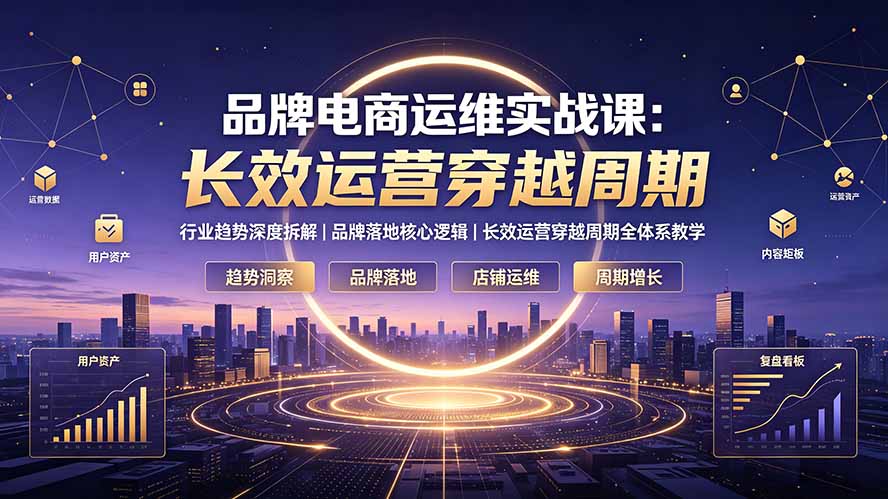 品牌电商运维实战课:行业趋势深度拆解|品牌落地核心逻辑|长效运营穿越周期全体系教学-优优云网创