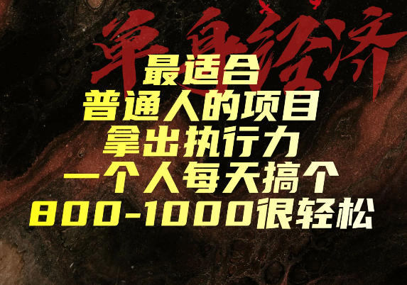 最适合普通人的项目,拿出执行力一个人每天搞个800-1k很轻松【揭秘】-优优云网创