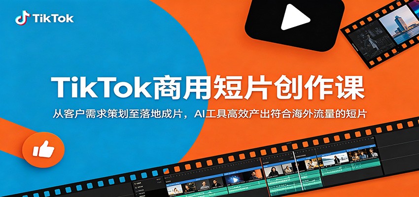 TikTok商用短片创作课：从客户需求策划至落地成片，AI工具高效产出符合海外流量的短片-优优云网创