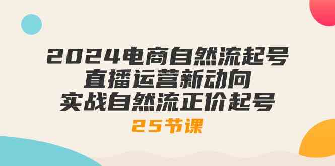 2024电商自然流起号,直播运营新动向 实战自然流正价起号(25节课)-优优云网创