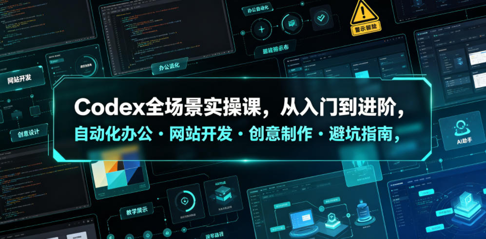 Codex全场景实操课，从入门到进阶，自动化办公・网站开发・创意制作・避坑指南，全流程教学-优优云网创
