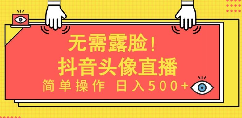 无需露脸,Ai头像直播项目,简单操作日入500+【揭秘】-优优云网创