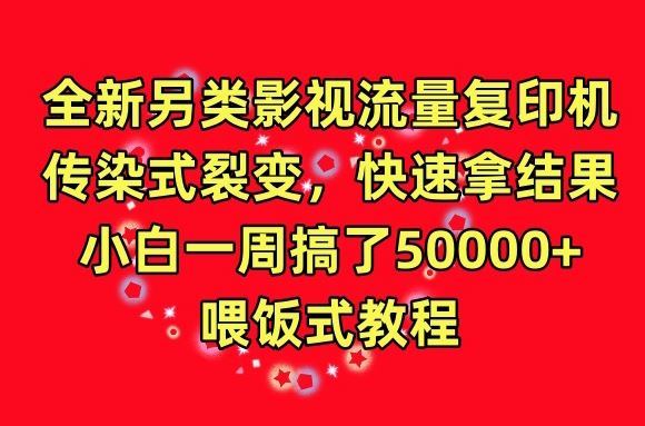 全新另类影视流量复印机,传染式裂变,快速拿结果,小白一周搞了50000+,喂饭式教程【揭秘】-优优云网创