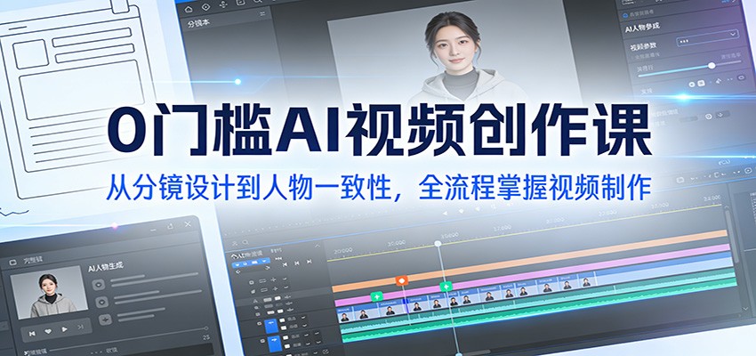 0门槛AI视频创作课:从分镜设计到人物一致性,全流程掌握视频制作-优优云网创