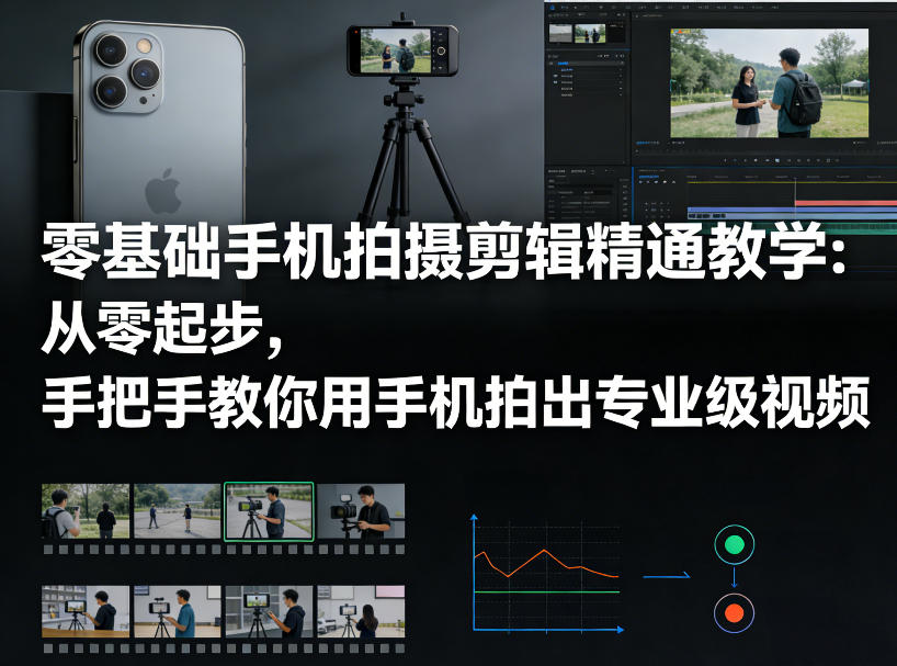 零基础手机拍摄剪辑精通教学:从零起步,手把手教你用手机拍出专业级视频-优优云网创