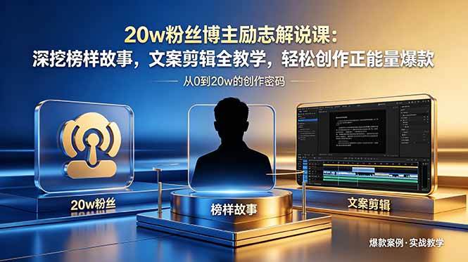 (18648期)20w粉丝博主励志解说课:深挖榜样故事,文案剪辑全教学,轻松创作正能量爆款-优优云网创