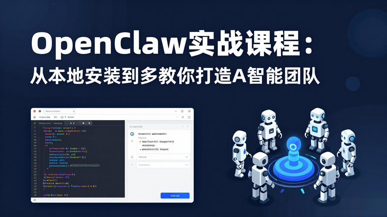 OpenClaw实战课程：从本地安装到多Agent协同，手把手教你打造AI智能团队-优优云网创