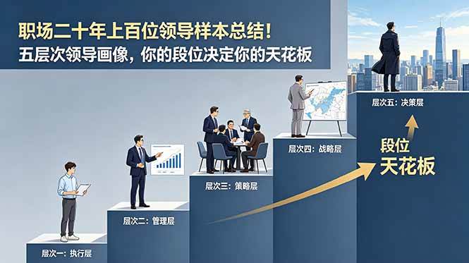 (18900期)付费文章:职场二十年上百位领导样本总结!五层次领导画像,你的段位决定你的天花板-优优云网创