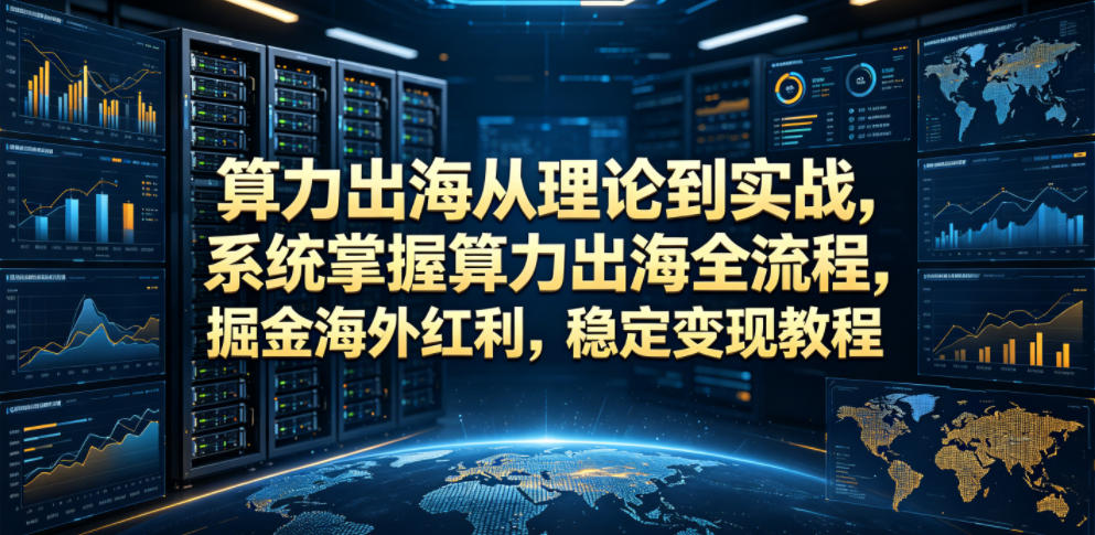 算力出海从理论到实战,系统掌握算力出海全流程,掘金海外红利,稳定变现教程-优优云网创