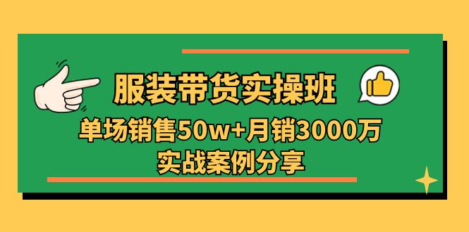 （11071期）服装带货实操培训班：单场销售50w+月销3000万实战案例分享（27节）-优优云网创