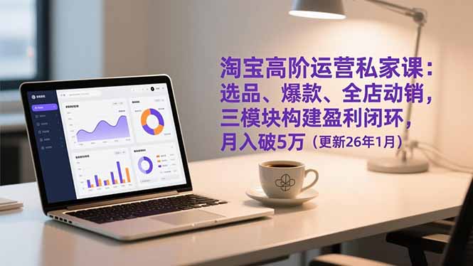 淘宝高阶运营私家课:选品、爆款、全店动销,三模块构建盈利闭环,月入破5万(更新26年1月-优优云网创