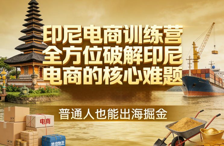 印尼电商训练营,全方位破解印尼电商的核心难题,普通人也能出海掘金-优优云网创