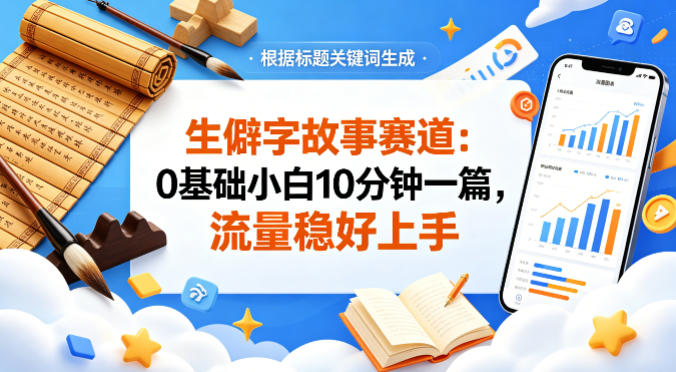 公众号流量主——生僻字故事赛道,流量稳,好上手,0基础小白也能10分钟一篇-优优云网创