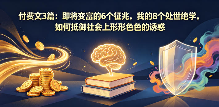 付费文3篇:即将变富的6个征兆,我的8个处世绝学,如何抵御社会上形形色色的诱惑-优优云网创