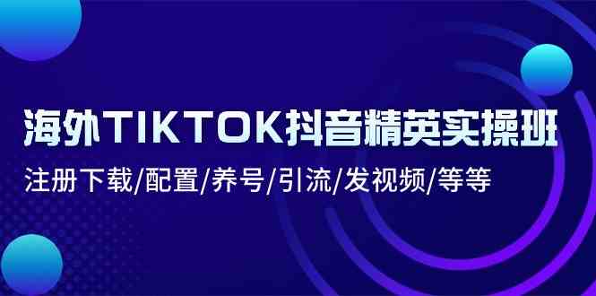 海外TIKTOK抖音精英实操班:注册下载/配置/养号/引流/发视频/等等-优优云网创