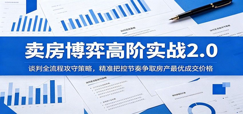 卖房博弈高阶实战2.0:谈判全流程攻守策略,精准把控节奏争取房产最优成交价格-优优云网创