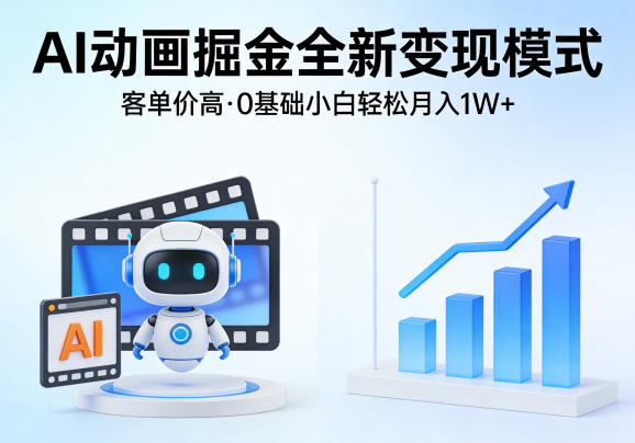 AI动画掘金全新变现模式,客单价高,0基础小白也能轻松月入1W+-优优云网创