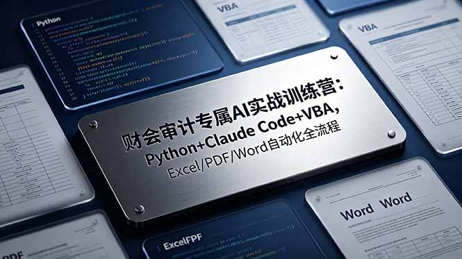 财会审计专属 AI实战训练营-更新:Python+Claude Code+VBA,Excel/PDF/Word自动化全流程-优优云网创