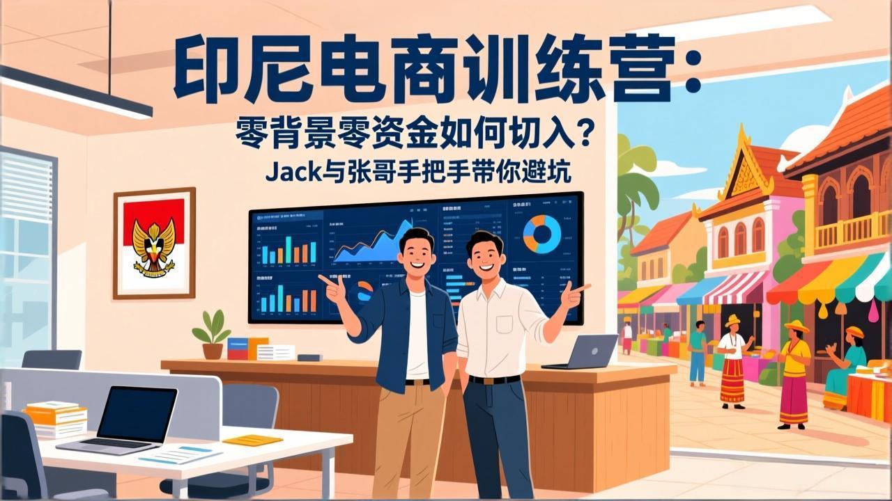 印尼电商训练营:零背景零资金如何切入?Jack与张哥手把手带你避坑-优优云网创