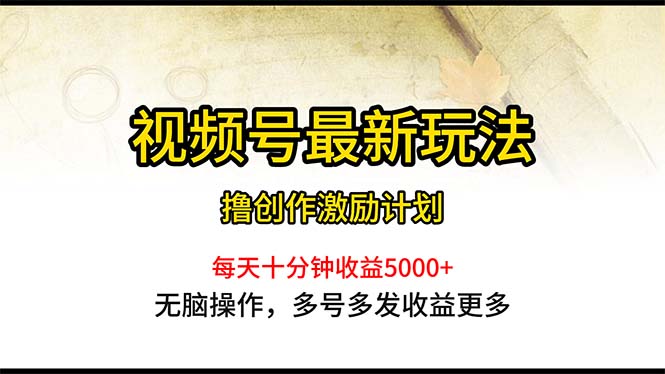 (10591期)视频号最新玩法,每日一小时月入5000+-优优云网创