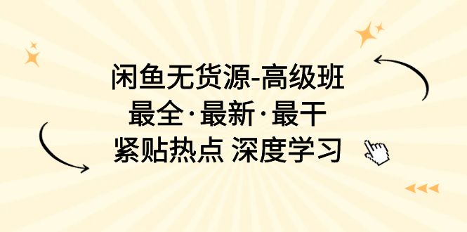(10886期)闲鱼无货源-高级班,最全·最新·最干,紧贴热点 深度学习(17节课)-优优云网创