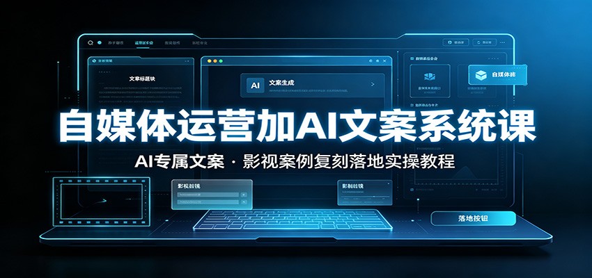 自媒体运营加AI文案系统课::AI专属文案,影视案例复刻落地实操教程-优优云网创