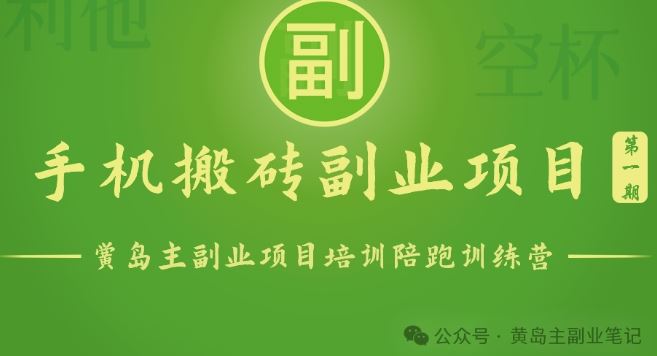手机搬砖小副业项目训练营1.0,实测1小时收益50+,一部手机轻松日入100+-优优云网创