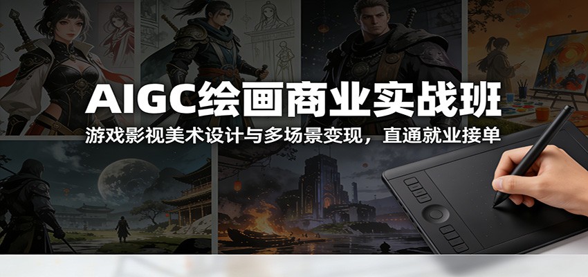 AIGC绘画商业实战班:游戏影视美术设计与多场景变现,直通就业接单-优优云网创