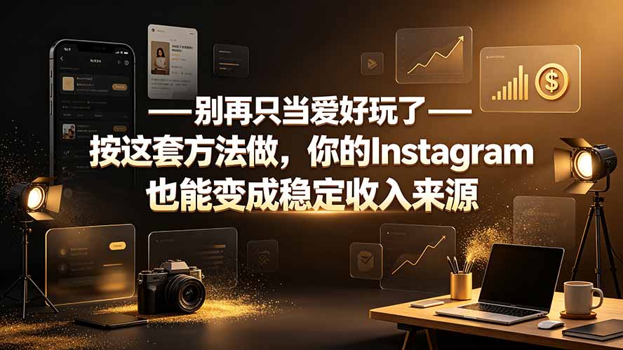 别再只当爱好玩了——按这套方法做,你的Instagram也能变成稳定收入来源-优优云网创
