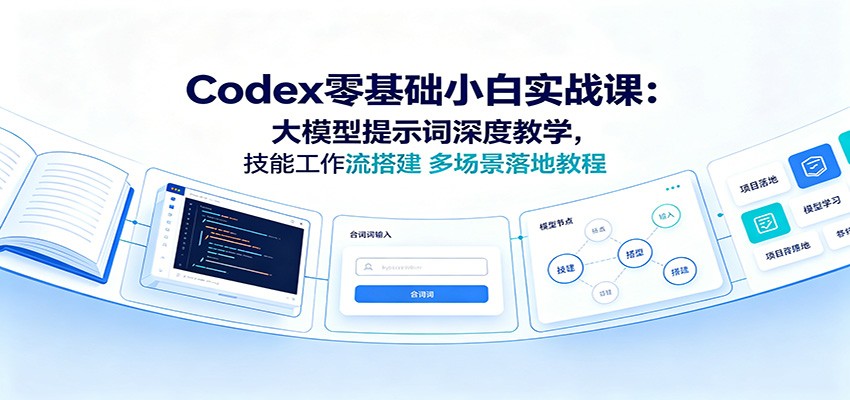 Codex零基础小白实战课:大模型提示词深度教学,技能工作流搭建多场景落地教程-优优云网创