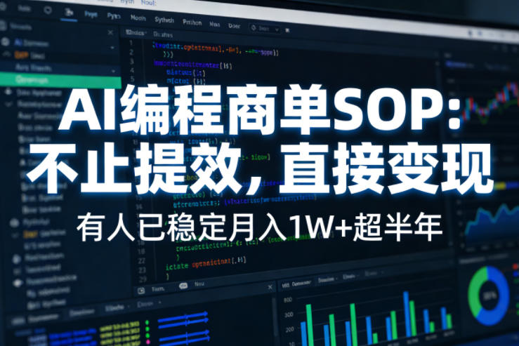 AI编程商单SOP,AI编程不能只给工作提效,还要直接变现,有人已经稳定月入1W+半年了-优优云网创